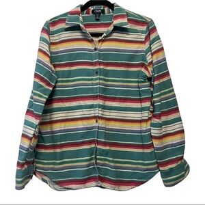 Vintage Chaps Multicolored Striped Button Down Shirt